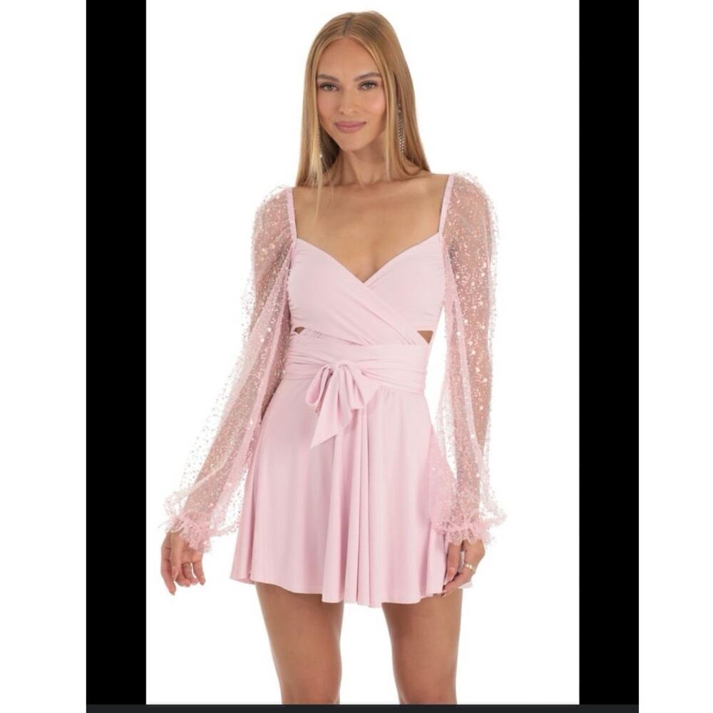 Lucy in the sky pink mini dress sz M